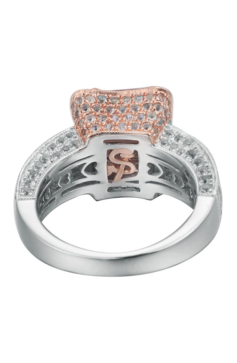 SUZY LEVIAN Two-Tone Sterling Silver Smoky Quartz & White Topaz Ring, Alternate, color, Brown