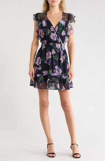 Lovestitch Floral Cap Sleeve Fit & Flare Dress