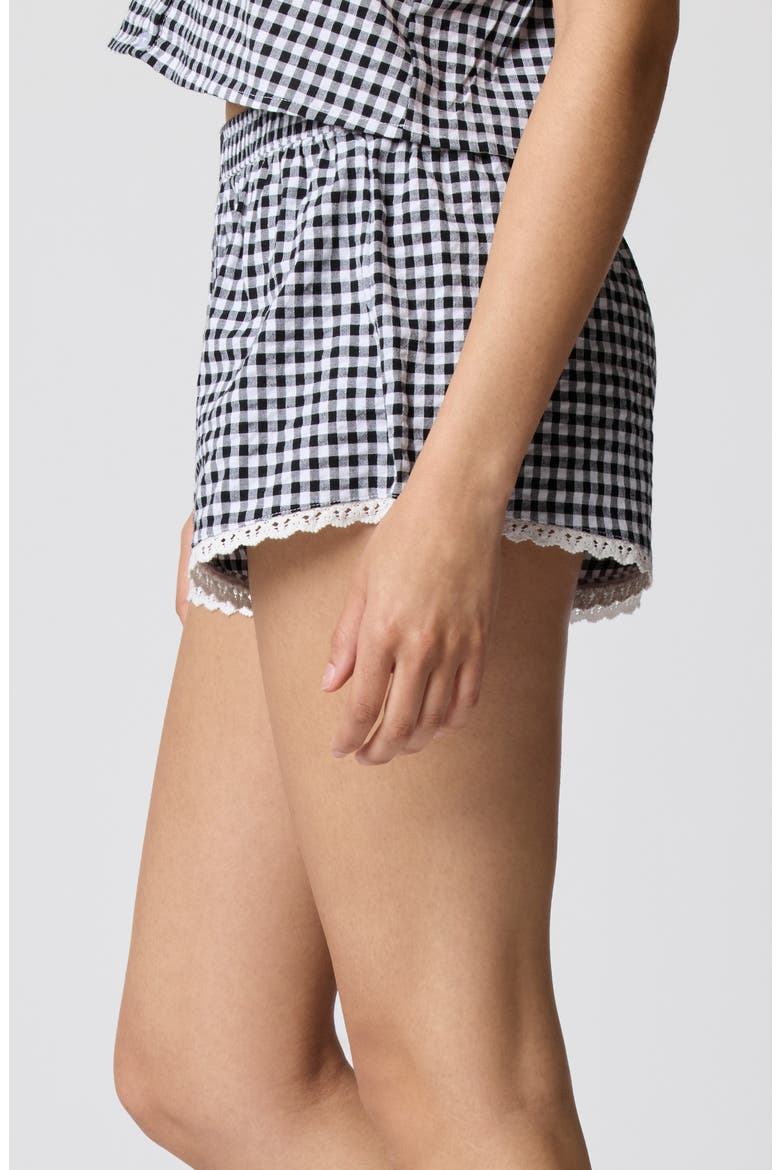 Cheeky Stretch Cotton Boxer, Alternate, color, BLACK/WHITE GINGHAM
