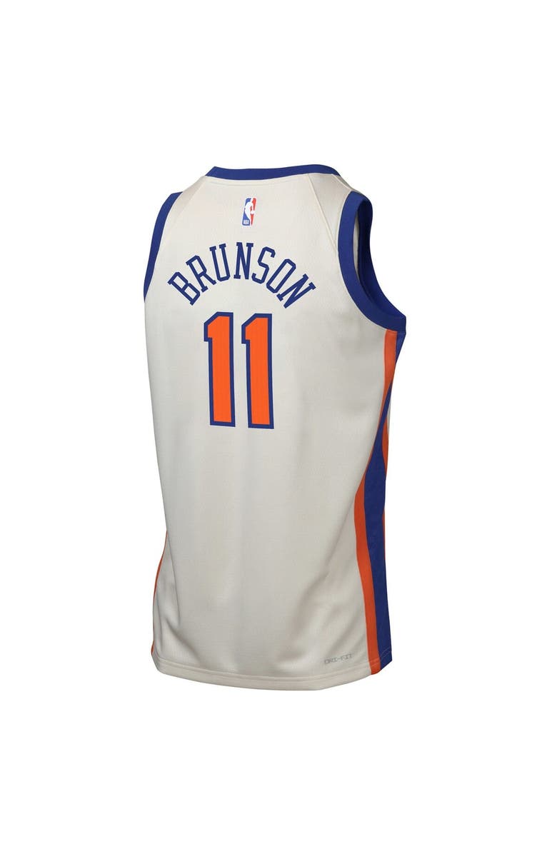 Nike Youth Nike Jalen Brunson Cream New York Knicks 2025/26 City Edition Swingman Jersey, Alternate, color, Cream