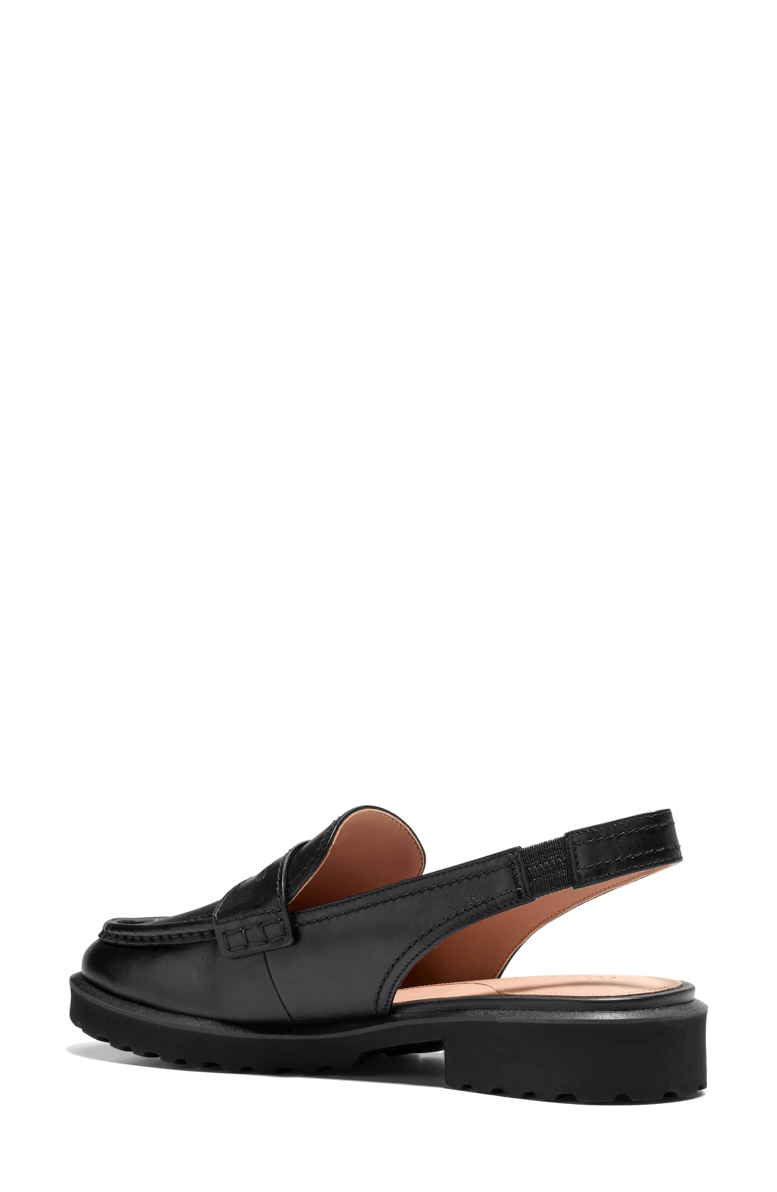 Cole Haan Gwendolyn Slingback Penny Loafer, Alternate, color, Black Leather