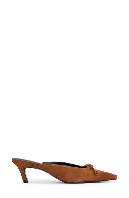 BLACK SUEDE STUDIO BLACK SUEDE STUDIO LOLITA WINGTIP POINTED TOE KITTEN HEEL MULE 