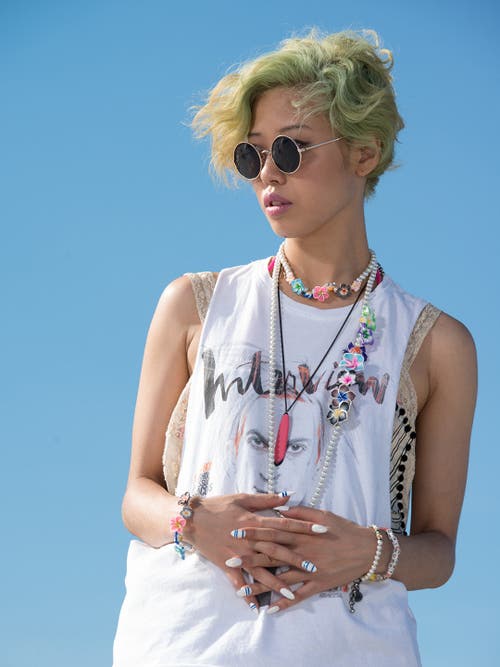 Shop Venessa Arizaga Don't Worry Bee Happy Bracelet In Rainbow