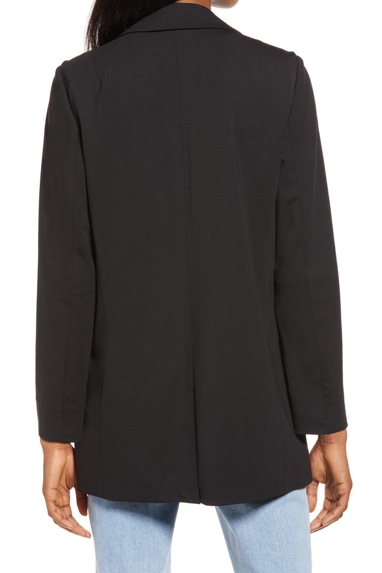 Aleida Open Front Jersey Blazer, Alternate, color, BLACK