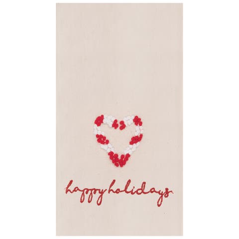 Candy Cane Holidays Embroidered Flour Sack Kitchen Towel