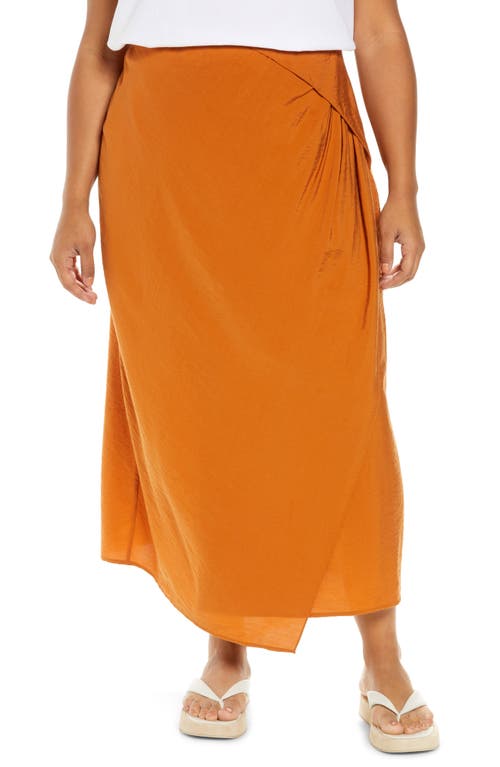Vince Asymmetric Cascade Drape Skirt In 228gin-dk Ginger