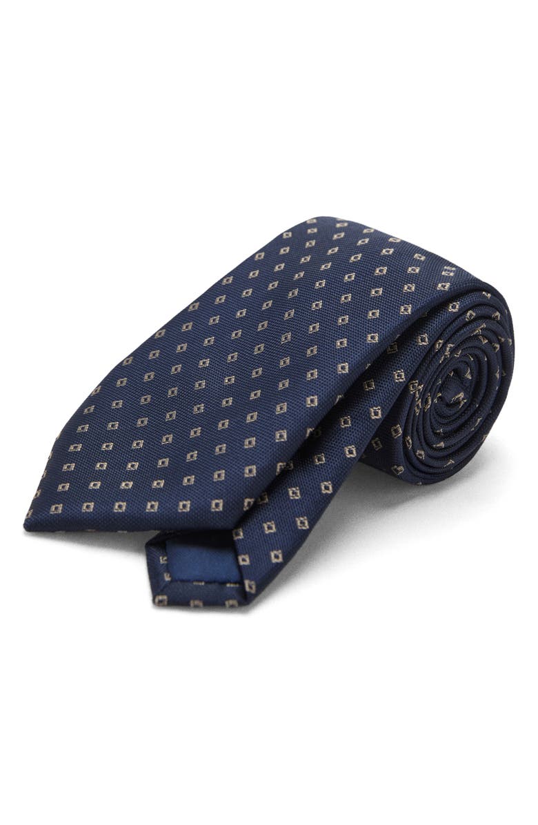 MANGO Geometric Medallion Silk Blend Tie, Main, color,