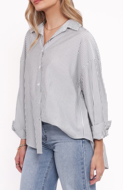 Petal And Pup Petal & Pup Edwards Stripe Shirt In Silver