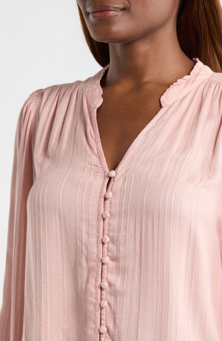 Lucky Brand Shine Button Front Top, Alternate, color, Pale Mauve