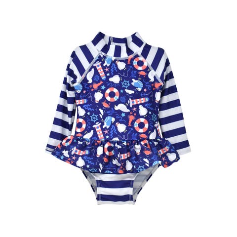 Girls' Sun Protective UPF 50+ Alissa Infant Ruffle Rash Guard Swimsuit