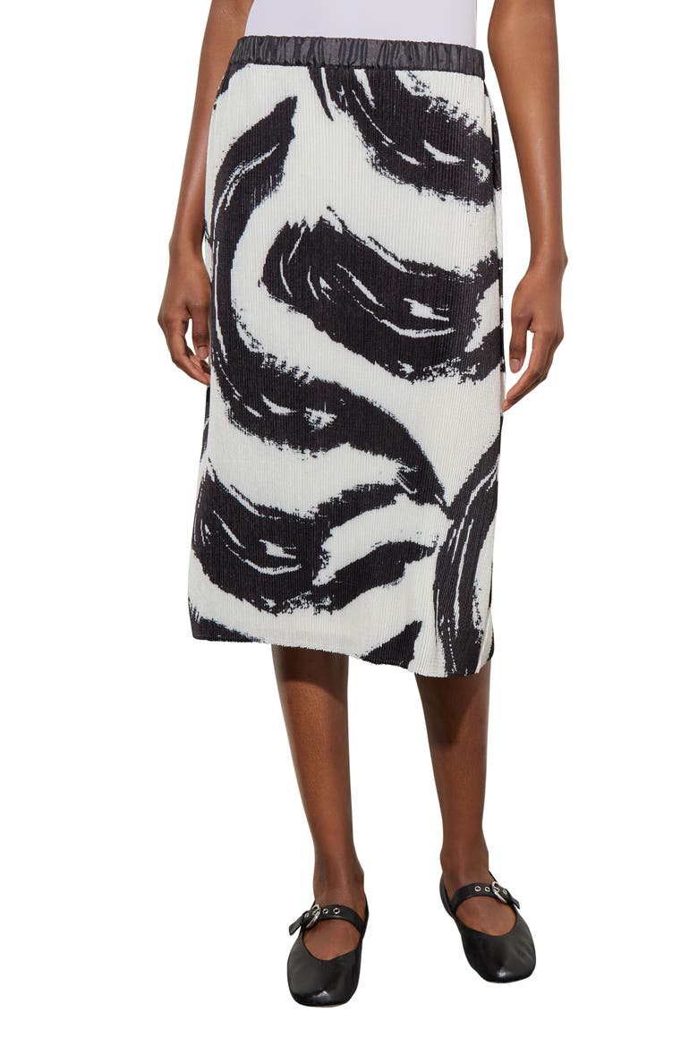 Pattern Rib Skirt, Main, color, BLACK/ WHITE