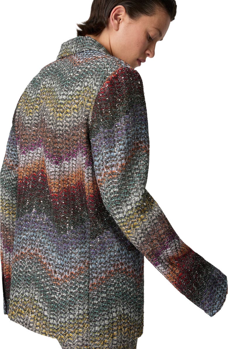 Missoni Double-breasted Viscose Lamé Blazer With Sequins, Alternate, color, Multicoloured