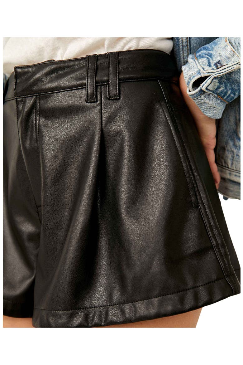 Free Reign Faux Leather Shorts, Alternate, color, BLACK
