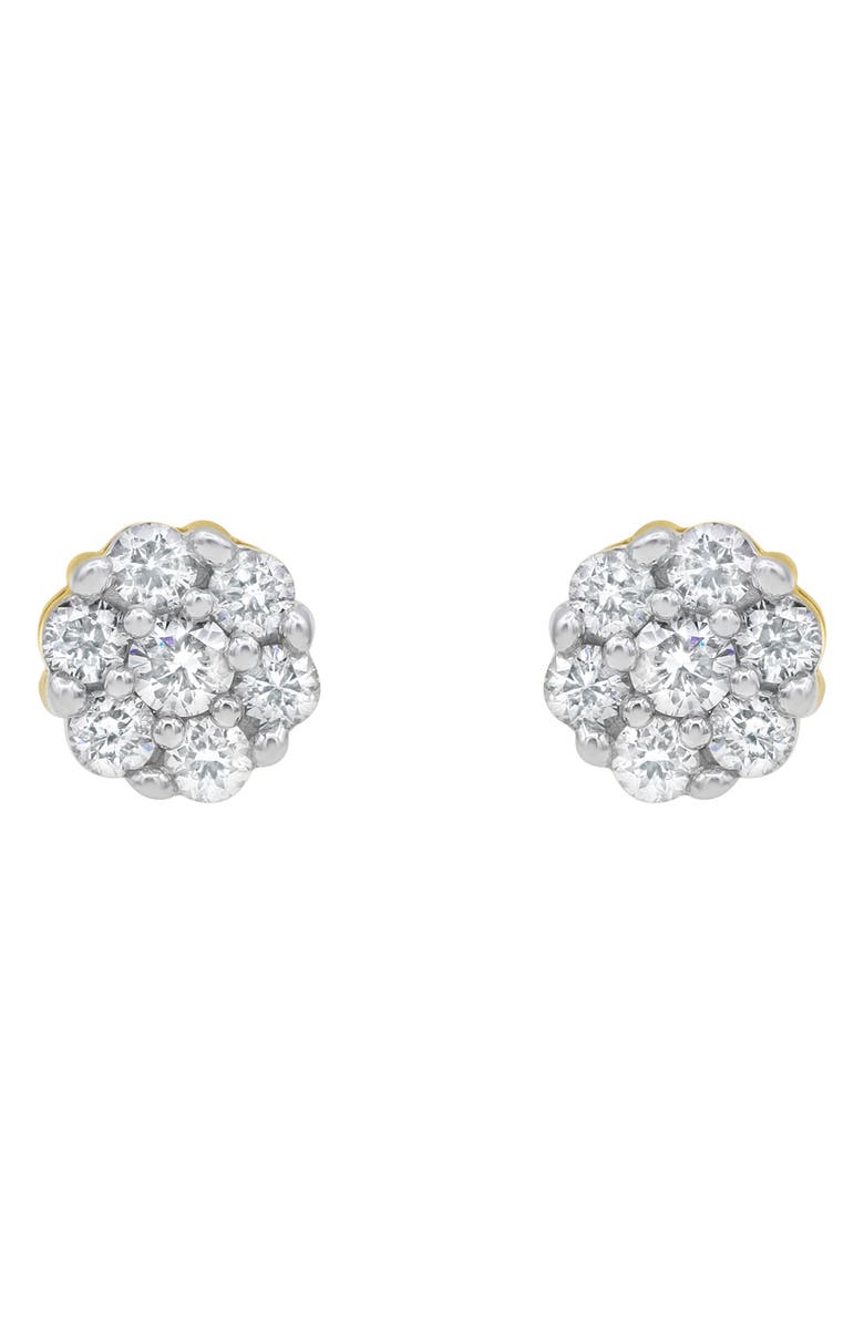 LuvMyJewelry Lab Grown Diamond Cluster Stud Earrings, Alternate, color, 14K Yellow Gold
