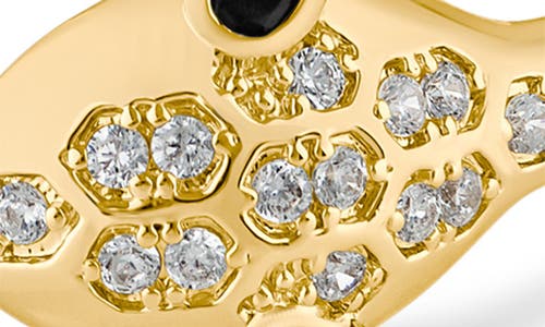 Cz By Kenneth Jay Lane Pavé Snake Head Hinged Bracelet In Gold
