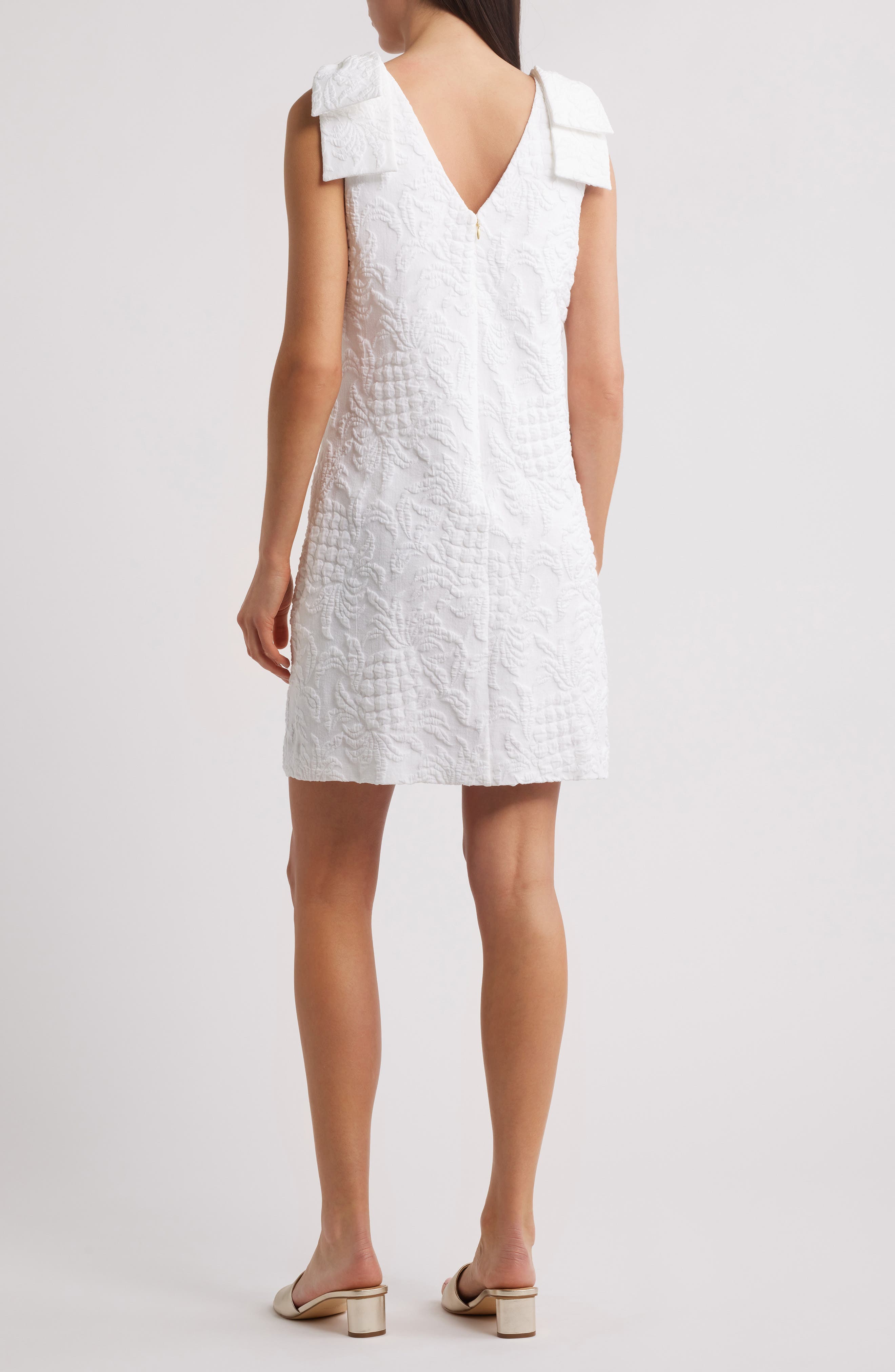 Carmine Bow Detail Sleeveless Shift Dress - image 2