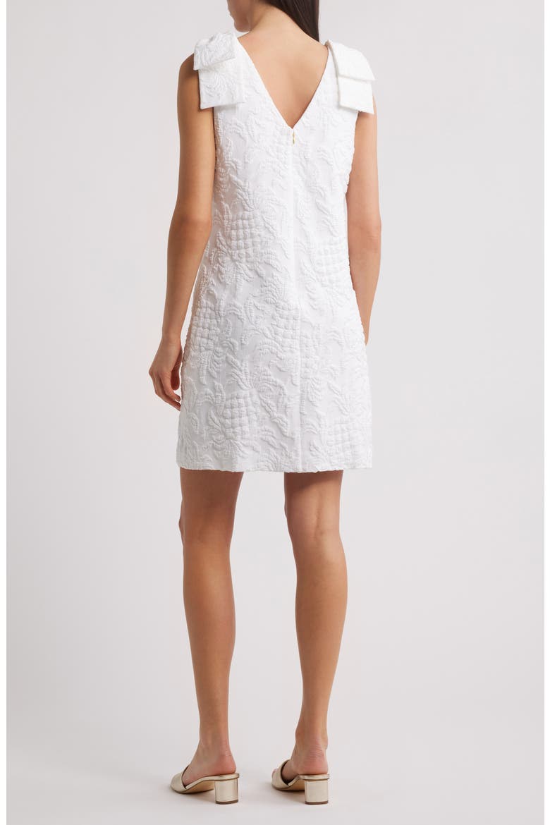 Carmine Bow Detail Sleeveless Shift Dress, Alternate, color, RESORT WHITE PINEAPPLE