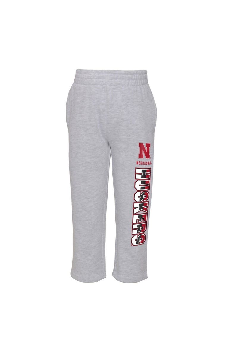 Infant Heather Gray/Scarlet Nebraska Huskers Playmaker Pullover Hoodie & Pants Set, Alternate, color, Heather Gray