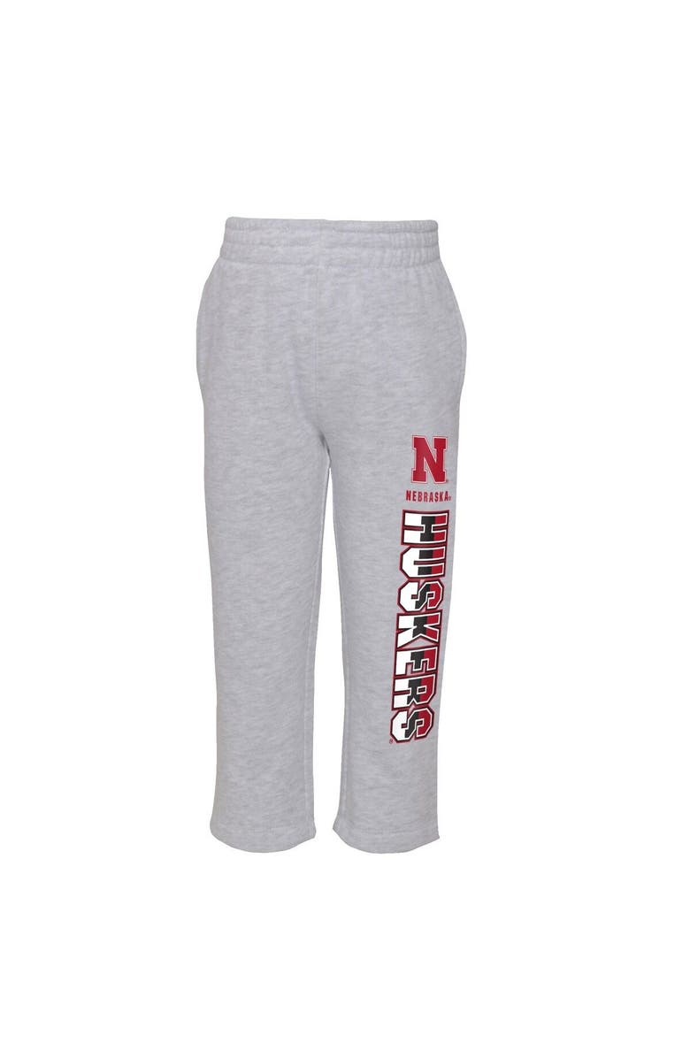 Outerstuff Infant Heather Gray/Scarlet Nebraska Huskers Playmaker Pullover Hoodie & Pants Set, Alternate, color, 