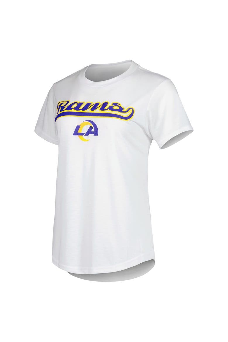 Women's Concepts Sport White/Charcoal Los Angeles Rams Sonata T-Shirt & Leggings Sleep Set, Alternate, color, White