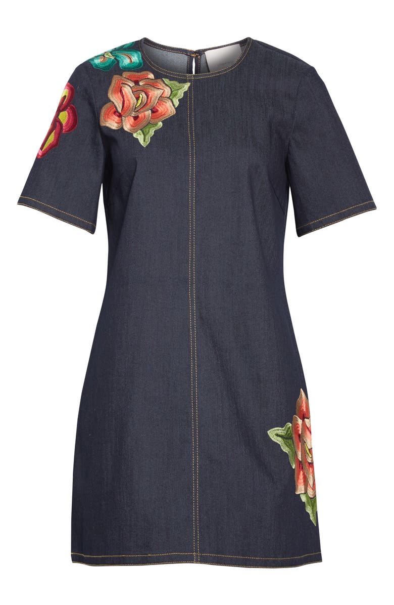 Cinq à Sept Ashton Embroidered Denim Minidress, Alternate, color,