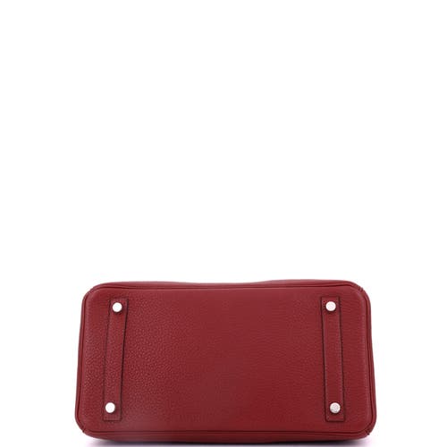 Pre-owned Hermes Hermes Birkin Handbag Red Togo With Palladium Hardware 30 In Burgundy