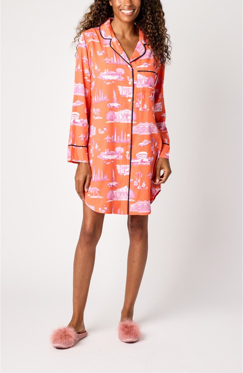 Katie Kime New York Toile Sleep Shirt, Main, color,