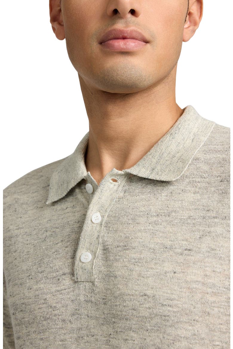 Linen Sweater Polo, Alternate, color, LIGHT GREY MELG