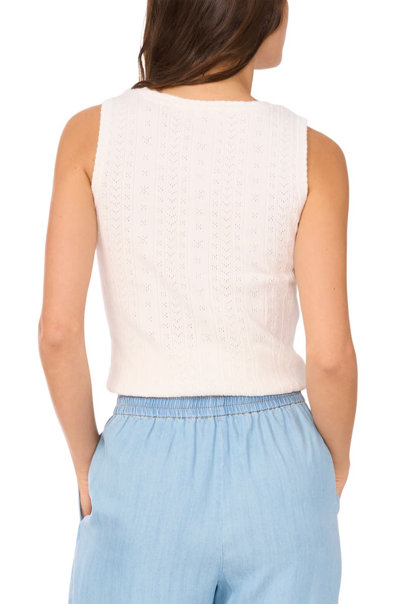 1.STATE Pointelle Stitch Cotton Sweater Tank, Alternate, color, Antique White