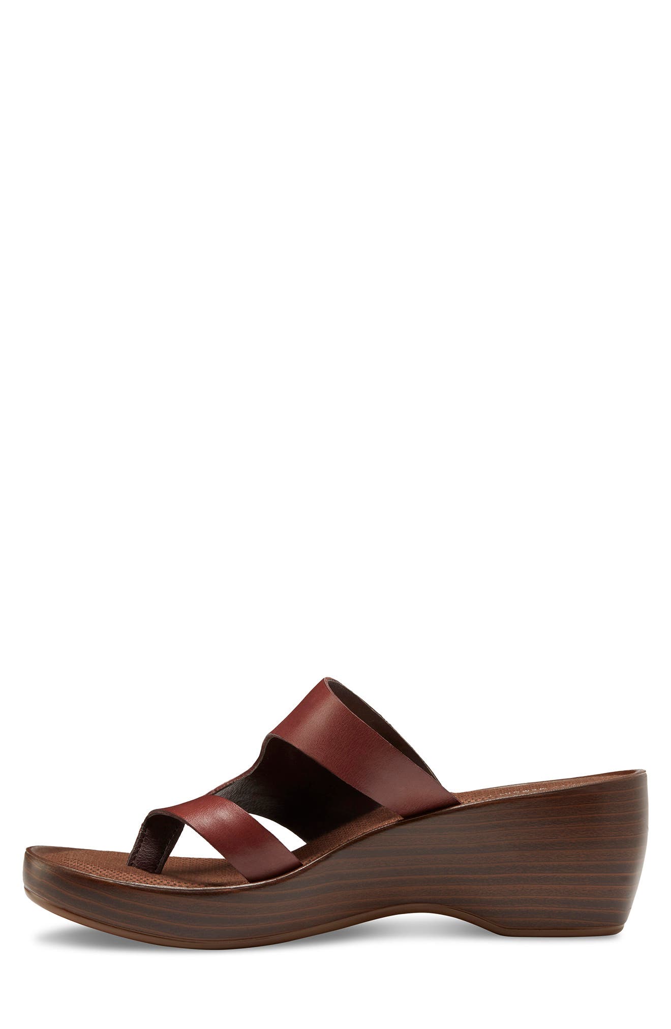 Eastland Laurel Leather Platform Wedge Sandal, Alternate, color, Mahogany