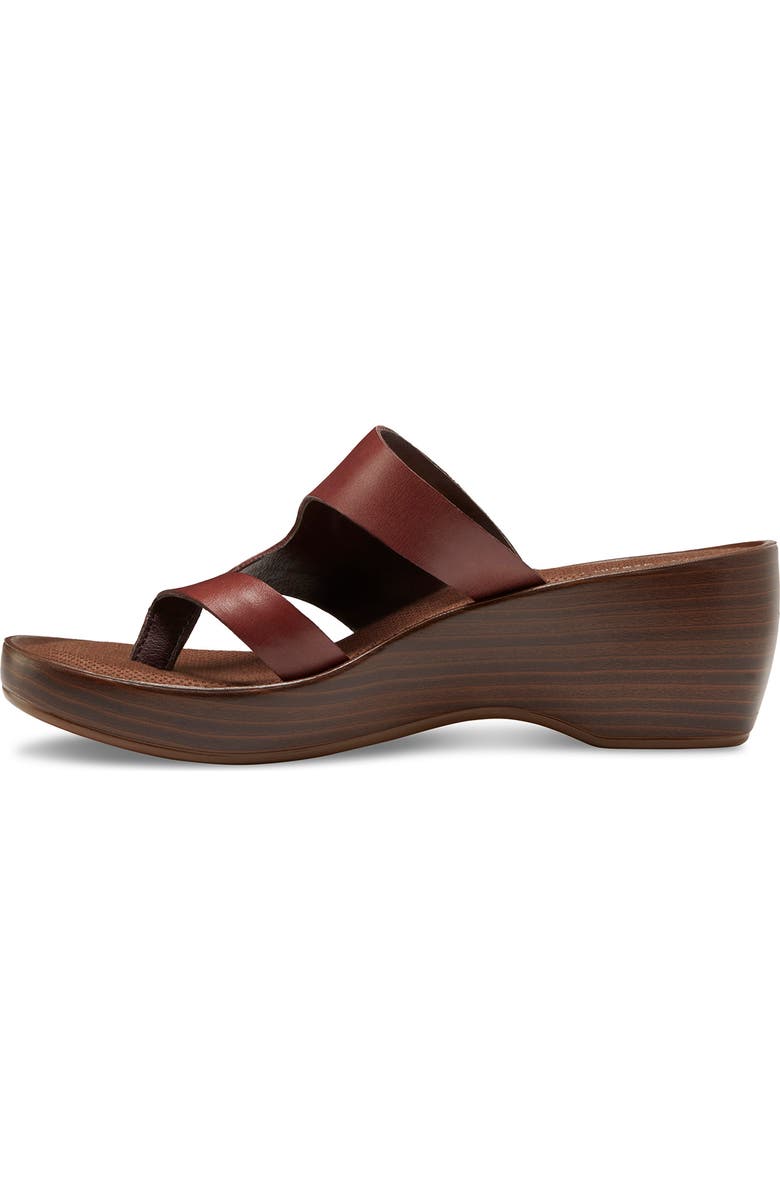 Eastland Laurel Leather Platform Wedge Sandal, Alternate, color, Mahogany