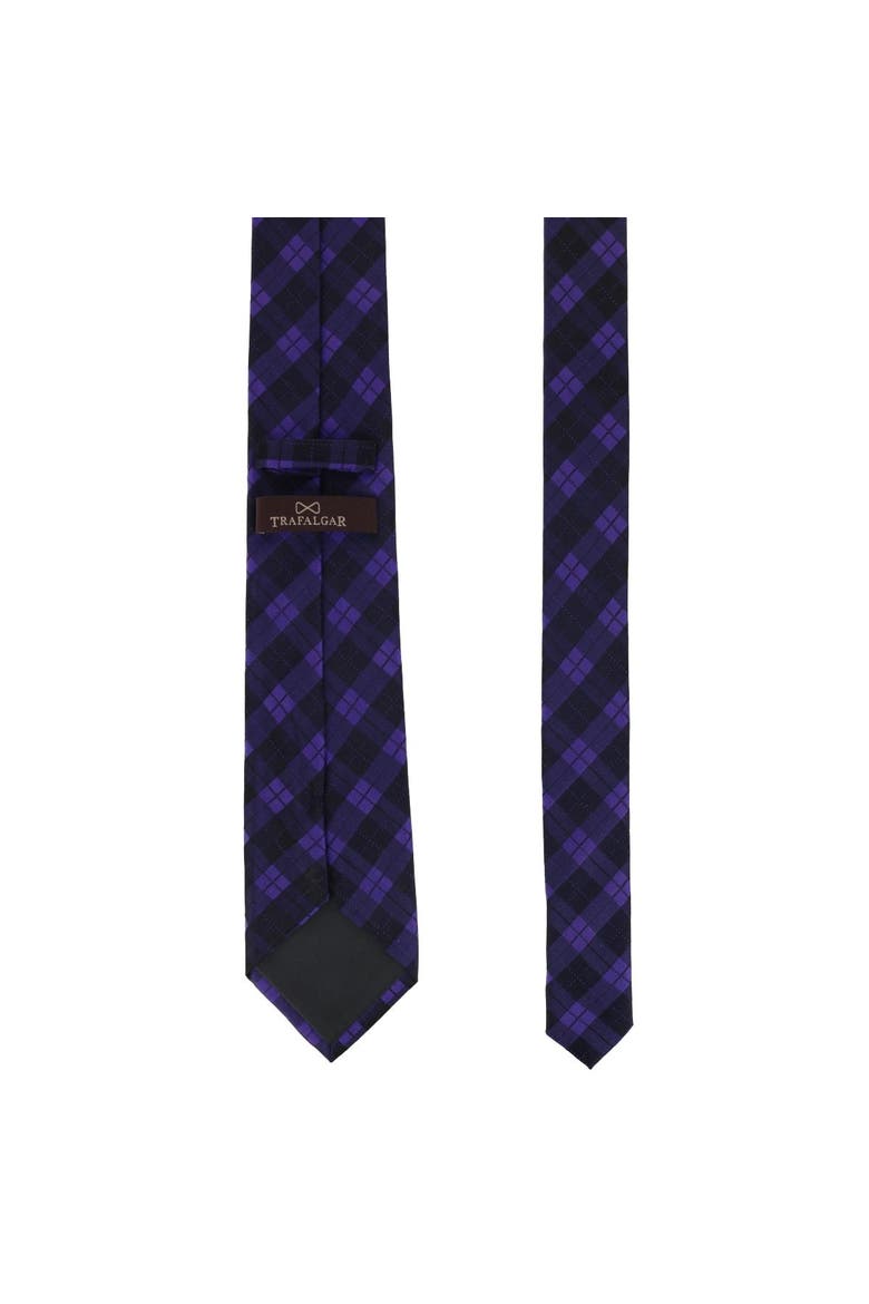 Digby Checkered Plaid Silk Necktie, Alternate, color, Purple