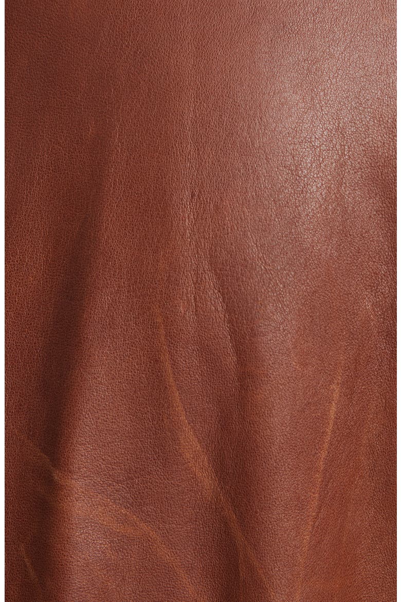 Leather Sleeveless Fit & Flare Dress, Alternate, color, SNUFF