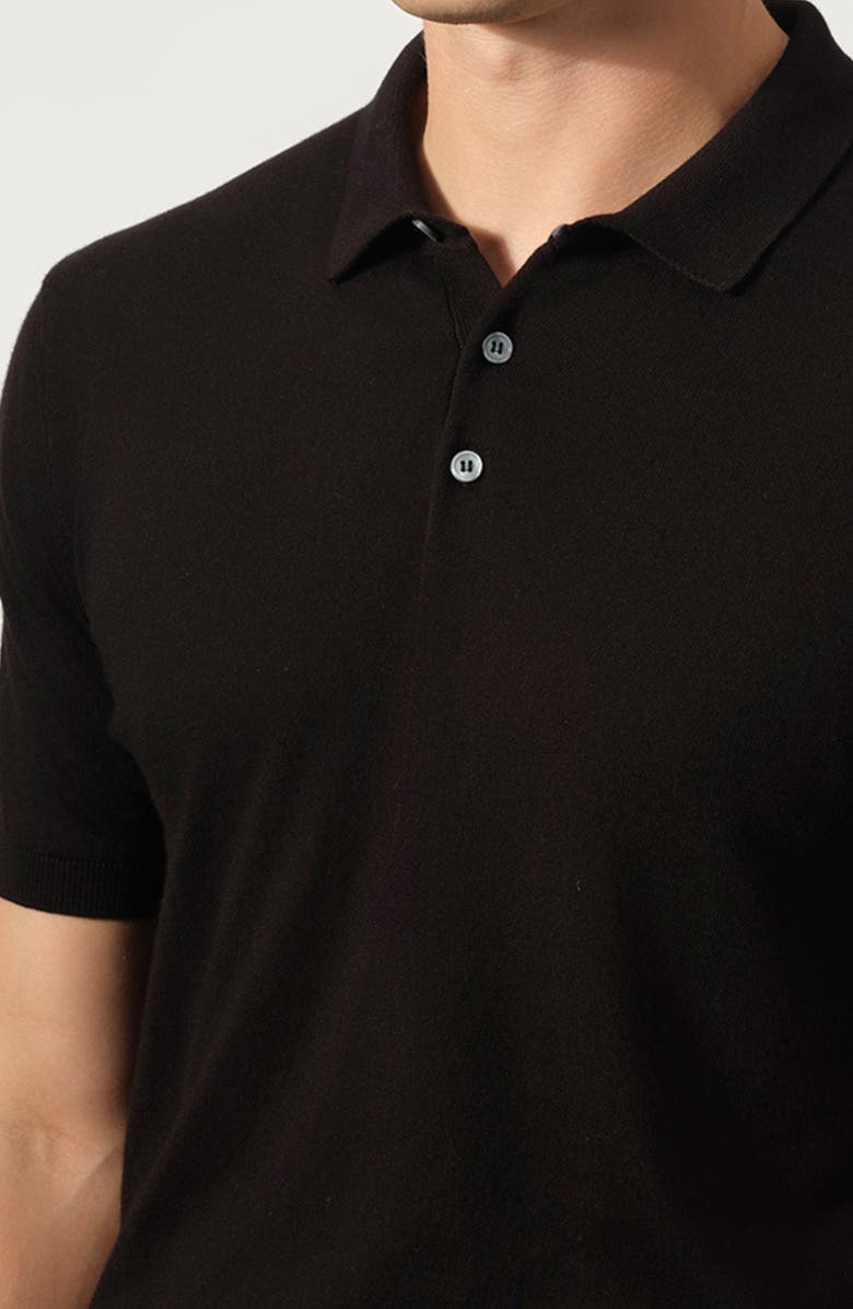 STUDIO GARNET LOS ANGELES Cotton Blend Polo Sweater, Alternate, color, Black