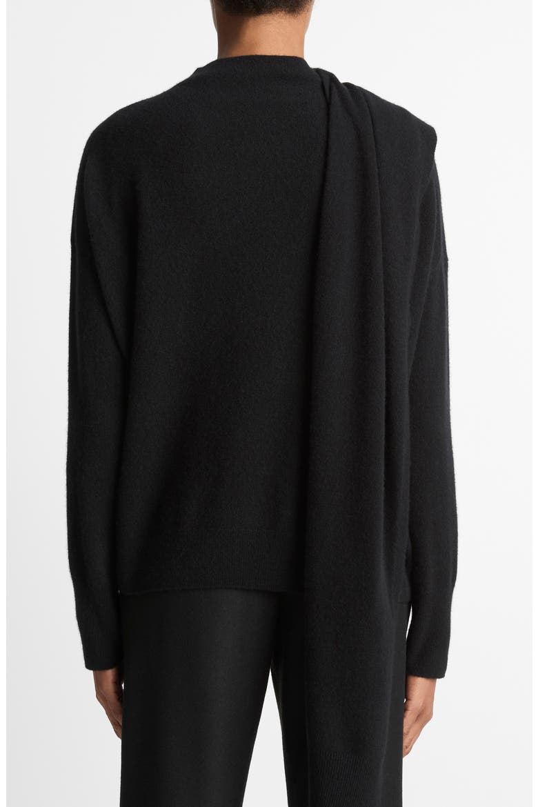Drape Neck Wool & Cashmere Sweater, Alternate, color, BLACK