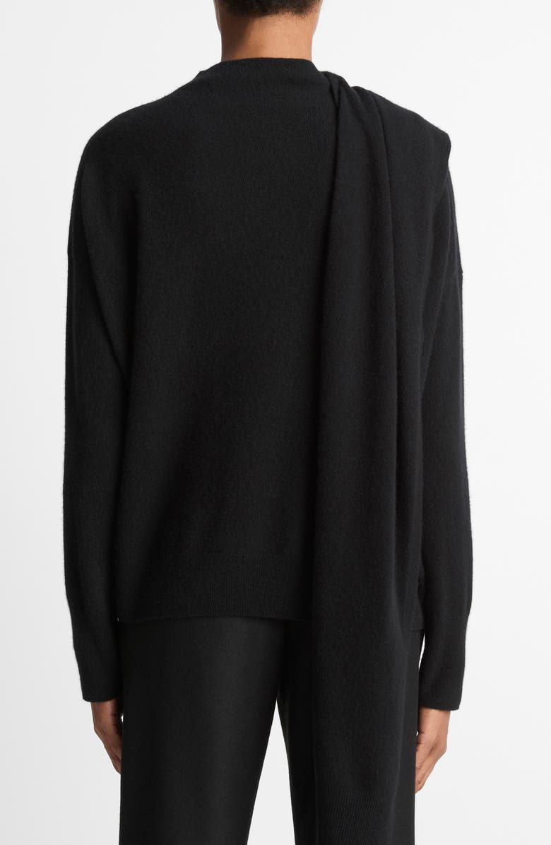 Vince Drape Neck Wool & Cashmere Sweater, Alternate, color, Black
