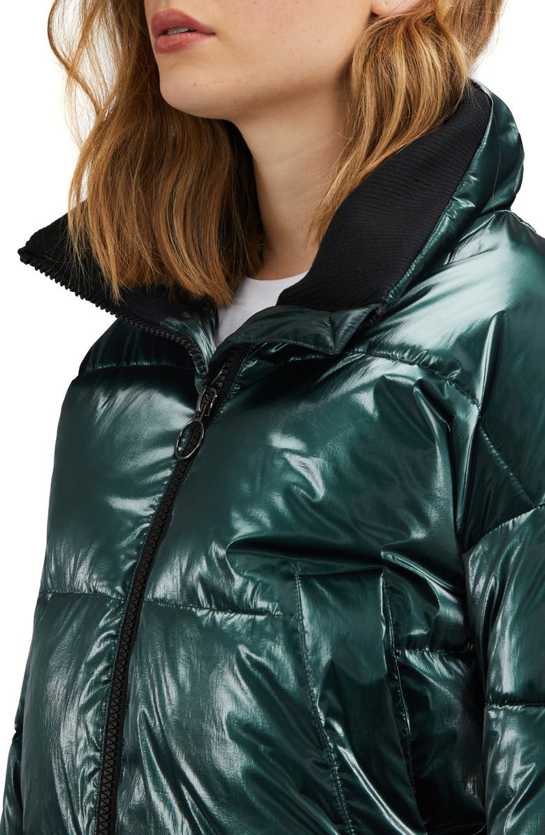 NVLT Stand Collar Water Repellent Short Puffer Coat, Alternate, color, 