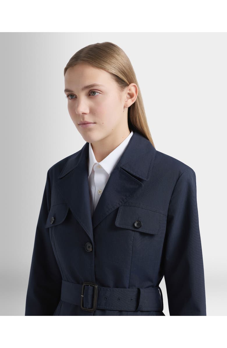 Bally Belted Jacket in Nylon, Alternate, color, Blue