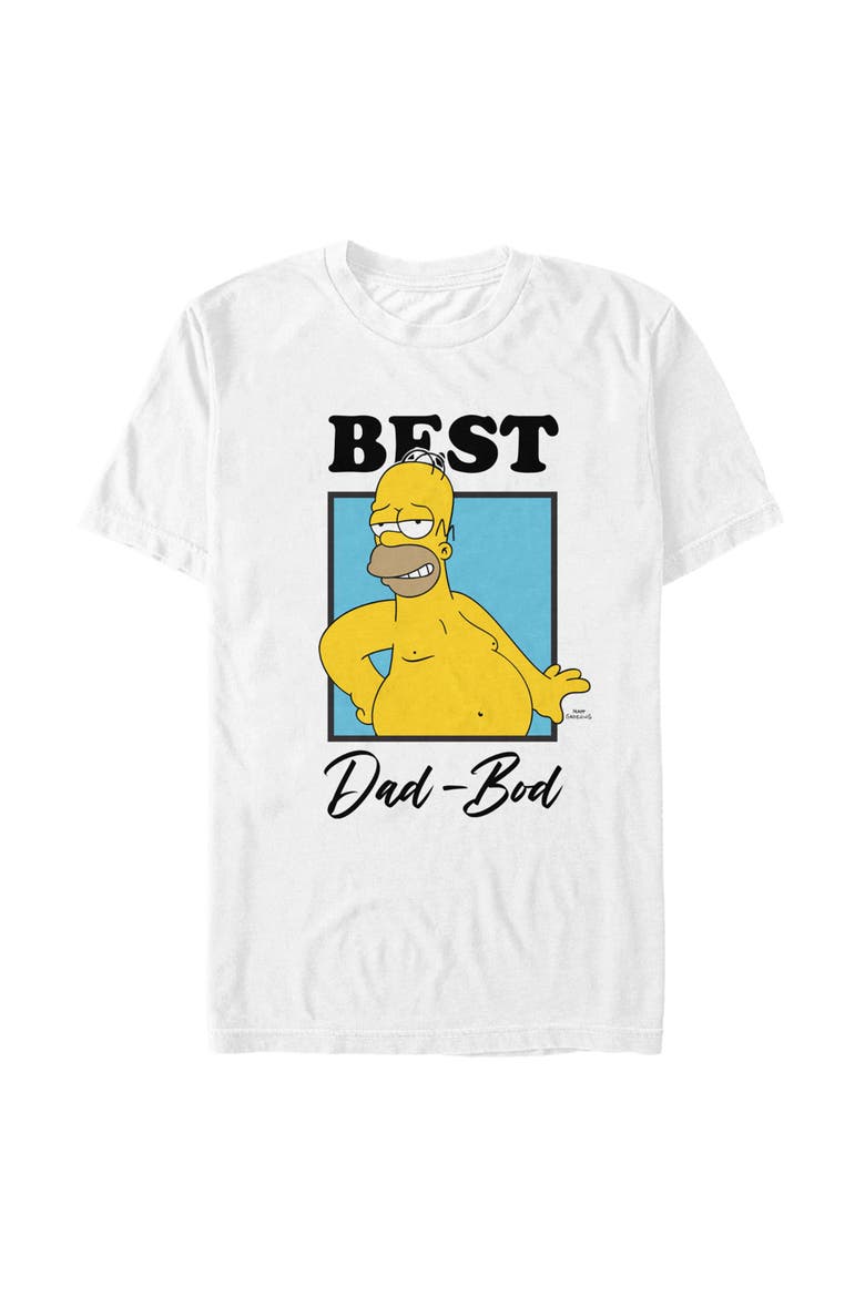 Men's The Simpsons Best Dad Bod  Graphic T-Shirt, Main, color, White