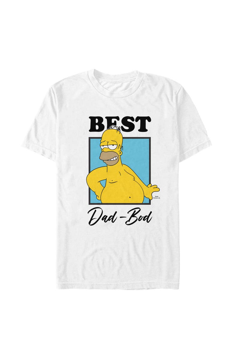 The Simpsons Men's The Simpsons Best Dad Bod Graphic T-Shirt, Main, color, White