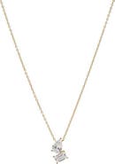 BY ADINA EDEN Lab Grown Diamond Pear X Emerald Drop Necklace