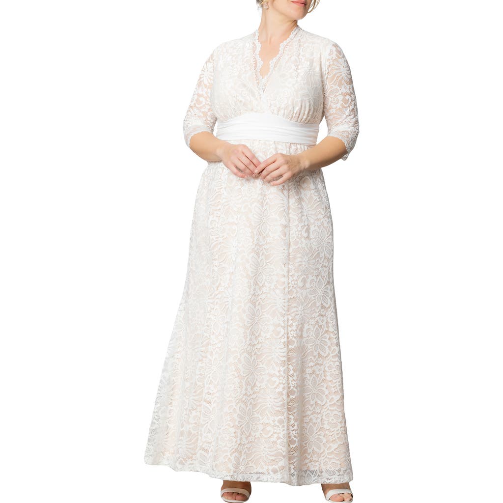 Kiyonna Amour Lace Gown in Ivory Lace/Nude Lining  product