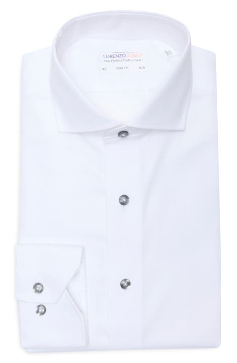 Trim Fit Textured Cotton Dress Shirt (Regular & Big)