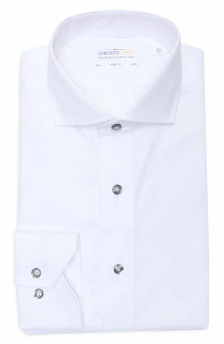 Lorenzo Uomo Trim Fit Textured Cotton Dress Shirt