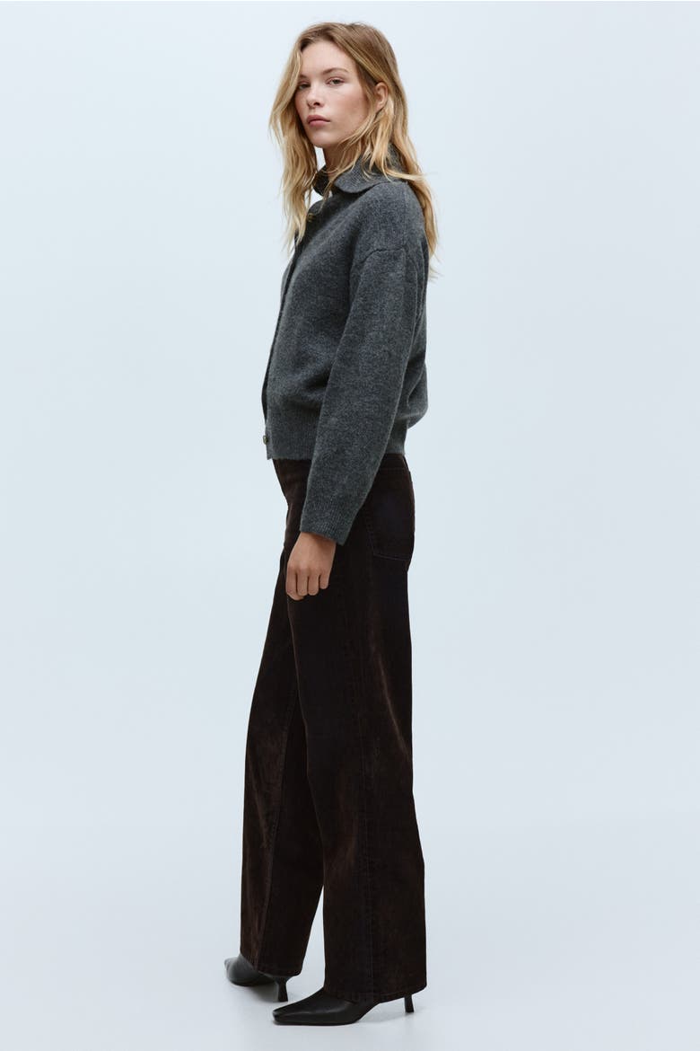 Flocked Straight High Jeans, Alternate, color, Dark brown