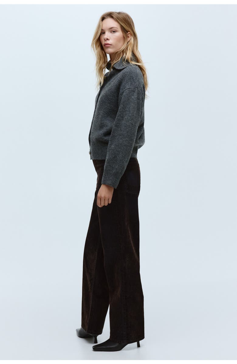 H&M Flocked Straight High Jeans, Alternate, color, Dark Brown