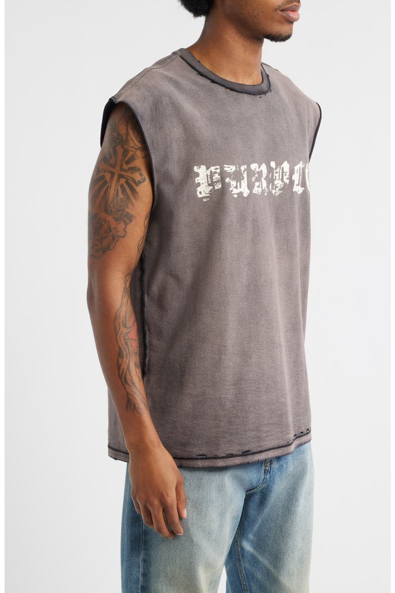 Sleeveless Cotton Graphic T-Shirt, Alternate, color, BLACK