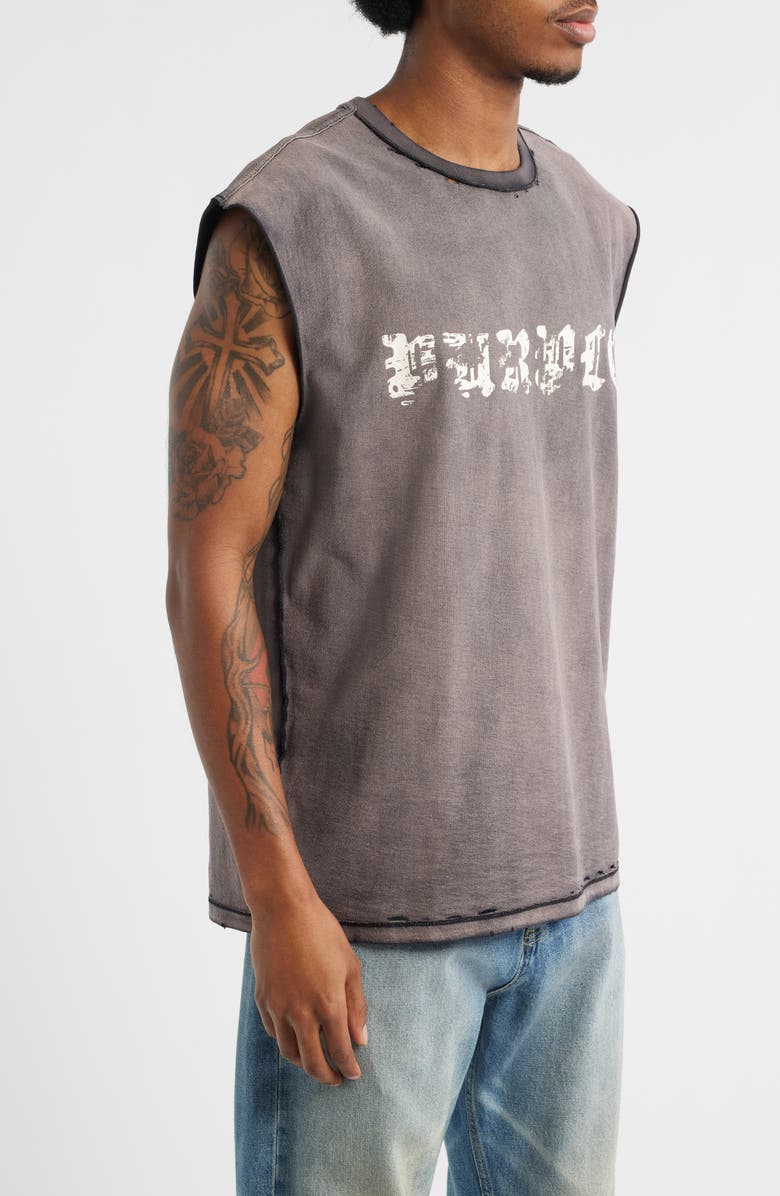 PURPLE BRAND Sleeveless Cotton Graphic T-Shirt, Alternate, color, Black