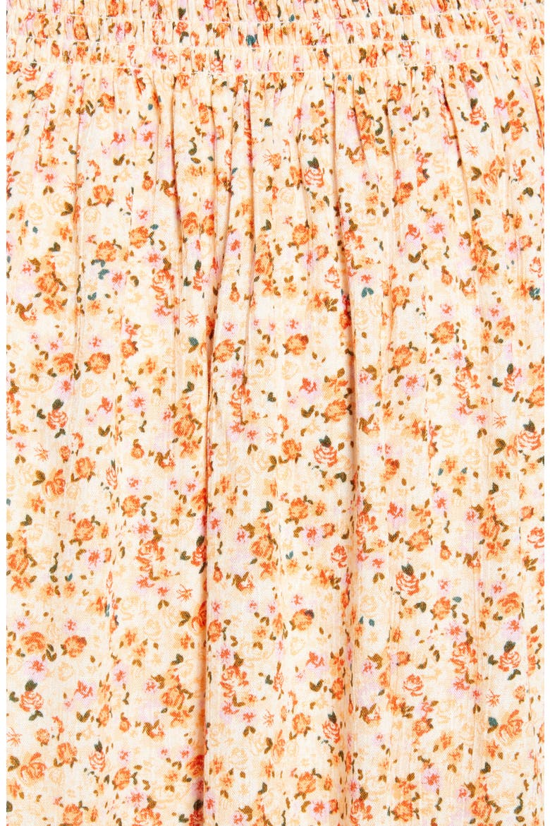 Floral Smocked Waist Long Sleeve Minidress, Alternate, color, YELLOW MULTI DITSY FLORAL
