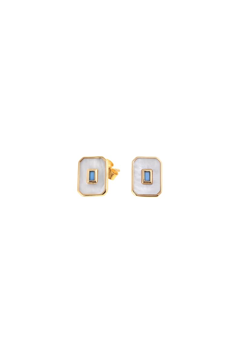 Turquoise II Earrings, Main, color, Silver Gold Plated